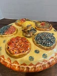 Italica Ars Hand Painted Italian 11 Pastry Casserole Dish With Colorful Lid. Fixed Price $28.25.