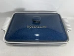 Rossallini Stoneware Blue Covered Casserole Dish 9" X 13" Bakeware With Lid. Fixed Price $62.99.