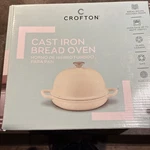 New Aldi Crofton Cast Iron Bread Oven 9" Enameled White In Box - Silver Knob. Fixed Price $53.00.