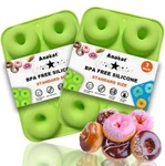 2 Pack Donut Pan Silicone Baking Mold, Just Pop Out! Non-stick Doughnuts. Fixed Price $14.99.