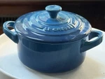 Creuset Blue Round Small Casserole Mini Cocotte Stoneware 8 Oz Marseille. Fixed Price $35.55.