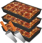 3PCS Detroit Pizza 15.6X9X2.6 Inch Non Stick Rectangle Deep Pans Heat-. Fixed Price $36.48.