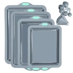 Silicone Baking Pans Set 4 Pieces Nonstick Bakeware With Sheets Cookie Cake. Fixed Price $48.13.