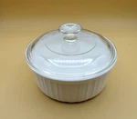 Corningware F-5-B Casserole Dish 1.6L Ribbed Bakeware Pyrex Lid 7.5 Inch. Fixed Price $22.40.