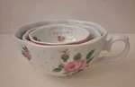 Vtg Royal Albert Baking Bliss Measuring Cups 3 Round 1/4, 1/2, And Cup.. Fixed Price $47.50.