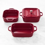 Staub Stoneware 4-PIECE Set Sonoma Baking Pans-williams 46398. Fixed Price $124.99.