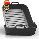 Pintaur 9-INCH Large Silicone Air Fryer Liners Square, Black. Fixed Price $22.98.