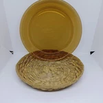 Nos M400/906A Vintage Anchor Hocking Harvest Amber 10 Pie Plate Basket Buffet. Fixed Price $23.99.