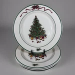 Vintage The Cellar O' Tannenbaum Set 4 Dinner Plates, 1992, Made For Rh Macy's. Fixed Price $49.00.