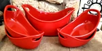 Rachael Ray Red Stoneware Baking Dish Casserole Set Of 5- Quart (1) & 12OZ (4). Fixed Price $24.14.
