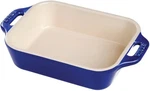 Ceramic Rectangular Gratin Dish, Dark Blue, 7.5" X 6". Fixed Price $55.99.