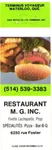Waterloo Quebec Canada Restaurant M.g. Inc., Pizza Bbq Vintage Matchbook Cover. Fixed Price $9.99.