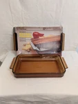 New! Vintage Anchor Amber Glass Ribbed Dish 1440 3 Qt 9X14" Baking Pan. Fixed Price $58.99.