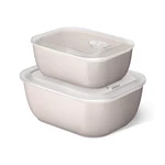 Beautiful 4-PIECE Stoneware Bake And Store Set, Porcini Taupe By Drew Barrymore. Fixed Price $21.56.