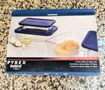 Pyrex Storage Plus 6 Pc Glass Bake Store Set Blue Lids Corning Nob. Fixed Price $68.99.