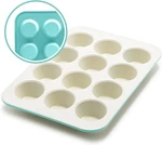Greenlife 12-CUP Muffin Pan, Pfas-free Healthy Nonstick Baking Tray, 11.4" X 1.9. Fixed Price $37.79.