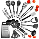Cooking Utensil Set 24 Piece Stainless Steel Heat Resistant Kitchen Gadget Tools. Fixed Price $31.99.
