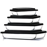 Eatex 8-PIECE Deep Glass Casserole Dishes For Oven With Plastic Lids, Baki. Fixed Price $145.32.
