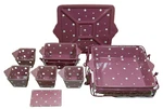 Temptations By Tara Pink Polka Dot Dishes Casserole, Platter, Rack Set 10 Pc Lot. Fixed Price $75.00.