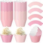 100 Pcs Pink Cupcake Liner Pastel Paper Wrappers Scalloped Baking Cup.... Fixed Price $23.26.