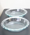 Pyrex Scalloped Edge & Handles Pie Pan Plate 9.5" Deep Dish #209 Glass Nice!. Fixed Price $29.98.