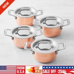 Williams Sonoma Mini Copper Cocottes, Set Of 4 New. Fixed Price $159.99.