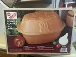Vintage Abc Bravo Cookware KLV027 Terra Cotta Red Clay 4 Qt. Roaster With Box. Fixed Price $45.00.