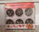 Wilton Holiday Cookie Press 6 Piece Disc Set:joy,holly,bow, Snowflake + New!!. Fixed Price $12.95.