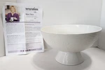 Temp-tations By Tara Woodland Pedestal Trifle/serving Bowl White 3 Qt Ceramic. Fixed Price $24.98.