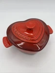 New Tags Le Creuset Cerise Mini Heart Cocotte Dish Red Without Box. Fixed Price $29.99.