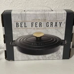 New Bel Fer Gray 9" Enamel Cast Iron Ceramic Au Gratin Bakeware Kitchen Dwellsix. Fixed Price $20.00.