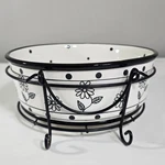 Temptations Ovenware Tara Daisy 2.5QT.CASSEROLE Dish Metal Stand Carrier Floral. Fixed Price $29.88.