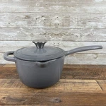 Crofton Enameled Cast Iron 1.75 Qt Quart Sauce Pan Gray Spout Lid, Clean Read. Fixed Price $22.49.