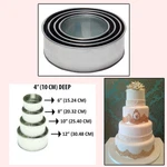 Set Of 4 Tier Round Multilayer Birthday Wedding Anniversary Tins /cake Pan. Fixed Price $200.00.