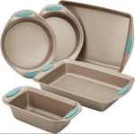 Rachael Ray Cucina Bakeware 5 Pc Set Cookie Sheet/cake Pans. Fixed Price $75.99.