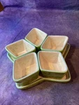 Temptations Floral Lace Lime Green Star Platter Serving Tray W Five 8 Oz Ramekin. Fixed Price $29.99.