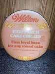 Set Of Brand New Sealed Wilton 8 Inch Round Cake Circles Vintage 1977. Fixed Price $10.50.