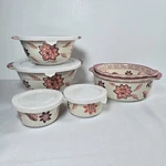 Temptations By Tara Monaco Red Baking Dishes Set Ppp-hf Csa Inc 6 Pc + 4 Lids. Fixed Price $64.99.