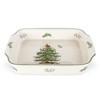 Spode Christmas Tree Large Rectangular Handled Dish, Deep Baking Pan For Oven.... Fixed Price $211.29.