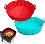 2 Pack Air Fryer Silicone Liners Pot For 3 To 5 Qt, Red+blue. Fixed Price $11.94.