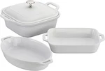 Staub Bakeware Set Gift Ceramic 9X9 Baking Dish With Lid Oval 4 Pc. Fixed Price $175.00.
