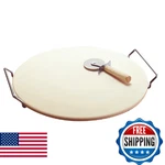 Goodcook Oven Table Ceramic Stoneware Pizza With Metal Rack, 14.75", Wh. Fixed Price $37.29.