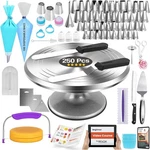 Rfaqk 250 Pcs Aluminum Cake Decorating Tools Kit With 12" Metal Turntable. Fixed Price $64.53.