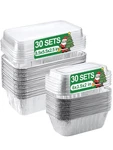 60 Pack Disposable Aluminum Loaf Pans With Lids Combo Set - 30 8.5X4.5X2.... Fixed Price $33.15.