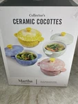 Martha Stewart Set Of 4 Floral Ceramic Cocottes, Flower-shaped Multi-color Nib. Fixed Price $25.00.