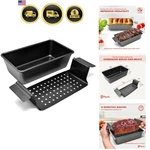 Meat Loaf Pan With Drip Tray 2 Pc. 9.8 X 5.7 In. High-carbon-steel Nonstick.... Fixed Price $48.44.