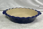 Pampered Chef New Traditions Stone Deep Dish Pie Plate Ribbed - Colbalt Blue 9. Fixed Price $24.99.