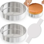 Awtbdp 8 Inch Cake Pan Set Of 2, Nonstick Stainless Steel Round Layer Bakin. Fixed Price $18.26.