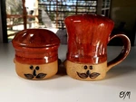 Takahashi Vintage Le Chef Stoneware Cheese Shaker And Condiment/sugar Bowl. Fixed Price $25.00.