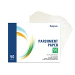 Dulytek 50-SHEET Pre-cut Parchment Paper, 10"X7", Heat Press, Dual Sides Coated. Fixed Price $11.50.